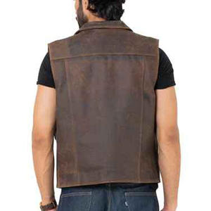 2024 hommes en cuir de vachette véritable gilet Logo personnalisé grande taille formel hiver laine chaud coupe-vent respirant de haute qualité - Product Image 3