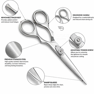 Ciseaux de barbier en acier inoxydable 6,5 pouces, ciseaux à cheveux professionnels, outil de salon, logo personnalisé - Product Image 2