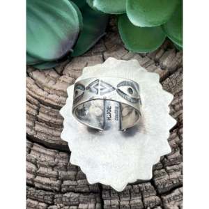 Harold Joe Kingman Turquoise Sterling Silver <b>Dainty</b> <b>Ring</b> Size 9.5 Fine Platinum Jewelry Smooth Cut Rhodium for Everyday Wear - Product Image 5
