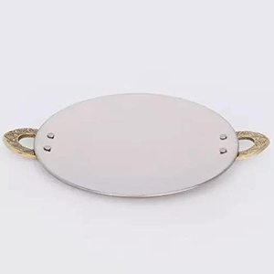Mayorista Plato Tawa de cobre de acero con asas de latón Diseño martillado Vajilla Artículo para restaurantes de hotel en casa - Product Image 1