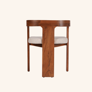 Kyoto Contemporary Solid Teak Wood Dining <b>Chair</b> with Fabric Upholstery for Dining Room Restaurant and Cafe - Product Image 3