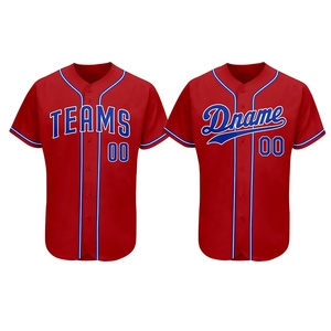 Sublimation Jersey Blank Plain Hip Hop Hipster Baseball Jersey Button Down Shirts Sports Uniforms Men Women Jersey Custom logo - Product Image 1