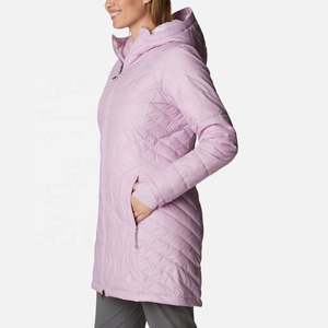 Veste d'hiver réversible mince pour femmes coupe-vent imperméable respirant toile courte Polyester ouate capuche dames chaud - Product Image 3