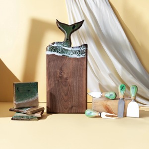 Planche à découper en bois en forme de queue de poisson avec poignée, cadeau idéal pour la cuisine à domicile, les mariages, les fêtes de pendaison de crémaillère et les occasions spéciales, en provenance d'Inde - Product Image 3