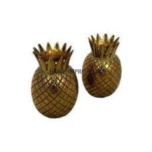 Juego de sal y pimienta de diseñador de Granada de aluminio chapado en oro, vajilla de comida de condimento de Metal, accesorios elegantes para centro de mesa - Product Image 4