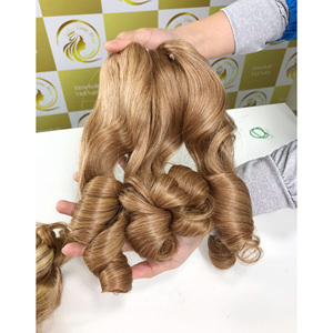 Pré-commande couleur trame faisceaux de cheveux Extensions de cheveux bouncy Curl cuticule aligné vietnamien grand Stock meilleure vente - Product Image 6