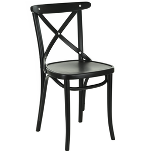 Chaise à dossier croisé en résine classique de ferme durable pour adultes aspect bois minimaliste pour la restauration, banquet, événements, restauration en plein air, hôtels - Product Image 1