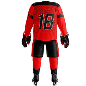 Uniforme de hockey sur glace à manches longues en polyester personnalisé/imprimé par sublimation hommes et femmes portent l'uniforme de hockey sur glace - Product Image 3