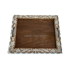 Bandeja de chocolate de nácar artesanal de madera de alta calidad Postre de madera de perla hecho a mano y obsequios de chocolate Eid de RF Crafts - Product Image 2