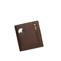 Dompet Kulit Lipat Dua Warna Coklat Tua Premium Dengan Jendela Label Grosir