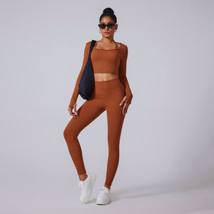 2 piezas con bolsillos Leggings Mujer Activewear Fitness & Yoga Wear Hombros inclinados Sujetador deportivo Gimnasio Fitness Sets - Product Image 5