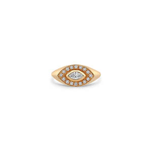 0.28ctw marquise et lunette ronde taille brillant ensemble diamant Halo chevalière en or massif 14k bague de fiançailles de mariage pour elle - Product Image 2