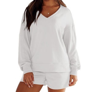 Sudadera de Invierno Informal para Mujer, de Dos Piezas, con Logotipo Personalizado, Fabricada en Fábrica, de Poliéster/Algodón, Felpa, Transpirable, con Cordones y Cinturón en la Cintura - Product Image 2