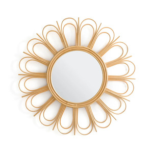 Best Price Natural Rattan <b>Mirror</b> <b>Hanging</b> <b>Wall</b> New Design for Wholesale and Decoration Indoor Boho Rustic Style RM07 - Product Image 1