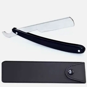 Maquinilla de afeitar de barbero de acero inoxidable con mango de plástico, cuchilla turca de borde recto, maquinilla de afeitar plegable al por mayor - Product Image 1