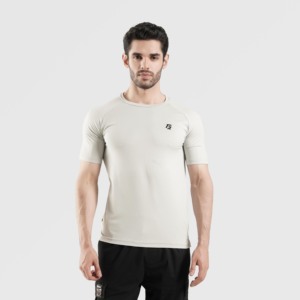 Vêtements de gymnastique gris cendré basiques, t-shirt basique - Product Image 1
