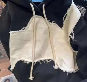 Sudadera con Capucha de Alta Calidad, Diseño Personalizado de Moda, Estilo Vintage, Bordado, Patchwork, Lavada, Desgastada, con Apliques, Lavado Ácido Intenso para Hombre - Product Image 6