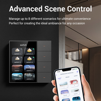 Interruptor de Pared Inteligente Tuya Zigbee 2025, Panel de 4 Botones, Multifunción, Escenas, Iluminación, Regulador de Intensidad, Diseño Giratorio Eléctrico IPS
