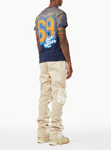 กางเกงคาร์โก้สำหรับผู้ชายกางเกงขาบานขายาวผ้าพลุแบบซ้อนกันสำหรับผู้ชายกางเกงคาร์โก้แบบปรับแต่งโลโก้ได้ - Product Image 2