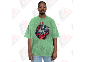 T-shirt élégant délavé à l'acide pour homme Design tendance confortable avec appliques écologiques pour l'été en velours côtelé batik denim - Product Image 2