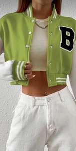 Chaquetas universitarias para mujer, chaqueta de invierno de lana y cuero al por mayor, chaquetas universitarias con diseño de logotipo personalizado a la venta - Product Image 5