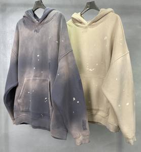 Hombres 100% algodón pulóver Sudadera con capucha 420gsm hombro caído Sudadera con capucha de gran tamaño personalizado Crop Hoodies - Product Image 3