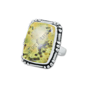 Material de Plata de Ley 925 con forma Rectangular de atlantasita Natural, piedras preciosas, anillos Unisex bohemios, joyería fina, pedido a granel - Product Image 2