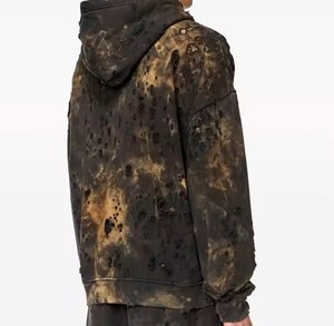 Sweats à capuche réglables et confortables anti-boulochage basiques coton respirant vêtements de rue Sweats à capuche à épaules tombantes à bas prix pour adultes - Product Image 5
