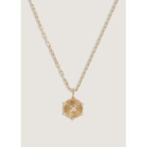 Collar de diamantes con diseño de moneda acanalado Jordyn - Product Image 5