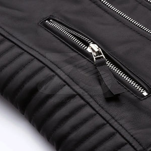 Precio de alta calidad Chaqueta de cuero de tamaño adulto Uso al aire libre Chaqueta de cuero Turn Down Collar Hombres Chaqueta de cuero 2025 - Product Image 5