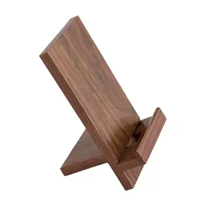 top quality acacia wooden cellphone stand for desk at cheap price natural color wooden mobile holder for table