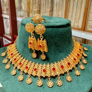 2024 Best Buy Ready 24K chapado en oro Estilo Vintage conjunto de joyería de moda fabricante indio inspirado Comoras Mayotte-cobre rápido - Product Image 1