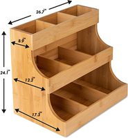 Organisateur vertical pour sachets de thé - Support en bois de mangue pour 180 sachets - Boîte à thé en bois élégante et pratique pour le rangement