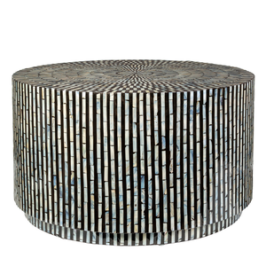 Mesa de centro negra minimalista de lujo hecha a mano con tira de incrustaciones de fregona de hueso muebles duraderos de primera calidad para el hogar para sala de estar - Product Image 3