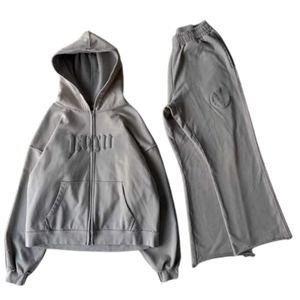 Personalizado de los hombres de peso pesado sudaderas con capucha Fabricante Pullover Streetwear Full Zip up Puff Print Oversized Acid Wash Hoodies - Product Image 5