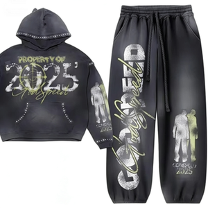 เสื้อฮู้ดดี้สไตล์เรโทรสำหรับผู้ชาย ผ้าฝ้ายเทอร์รี่ 100% ซักฟอกแบบ Distress Acid Wash น้ำหนัก 460 GSM - Product Image 3