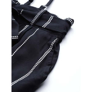 กางเกงเอี๊ยมและกางเกงขายาวลายทางสีน้ำเงินสำหรับผู้หญิง - Product Image 4