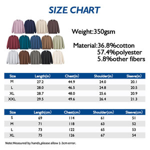 Pull-over en molleton à col rond 350GSM pour hommes Sweatshirts à capuche en coton polyester épais avec logo personnalisé - Product Image 3