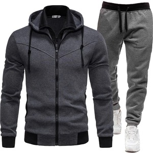 Y2k Street Men Hoodies Pantalones rectos Conjunto de 2 piezas Hip Hop Deportes Sudadera con capucha Pantalones Casual Loose Cotton Printed Chándal - Product Image 6