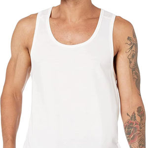 Débardeur côtelé de haute qualité de luxe Gym Workout sans manches côtelé organique débardeur homme - Product Image 1