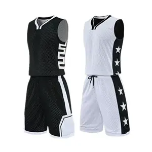 Uniforme de maillot de basket-ball sans manches pour hommes, design personnalisé, caractéristique respirante de couleur unie, vente à bas prix - Product Image 2