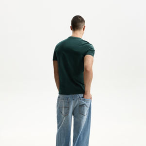 T-shirt de gymnastique pour hommes personnalisé léger coupe ajustée manches raglan hauts d'entraînement musculaire 100% coton polyester spandex pour la course - Product Image 4