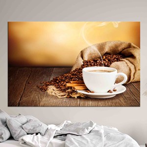 Toile personnalisée sur le thème du café : Décoration élégante pour la cuisine et cadeau pour les amateurs de café, TOILE LIVRÉE DANS UN COFFRET - Product Image 1