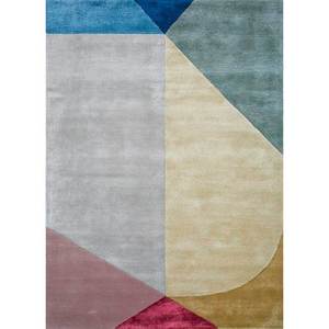 Alfombra Caliedo de Lana y Viscosa con Patrón Geométrico, Hecha a Mano, Multiusos para el Hogar, Modelo TNQ-3233 - Product Image 1