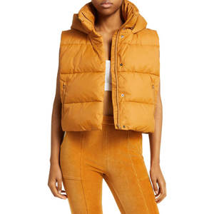 Ladies puffer <b>vest</b> winter insulated sleeveless jacket <b>womens</b> outerwear custom design factory supply - Product Image 1