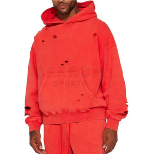 Sudadera con Capucha Personalizada con Logotipo Desgastado para Hombre, Diseño Vintage 2026 con Cierre y Dobladillo sin Rematar, Teñido Liso para Invierno, MOQ Bajo - Product Image 2