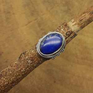 Artisan conçu 925 en argent Sterling bleu Lapis bague lunette réglage pierre précieuse naturelle 14K métal pureté parfait cadeau de mariage pour - Product Image 3