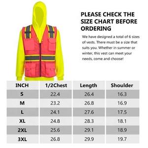 Chaleco de Seguridad Rosa de Alta Visibilidad para Hombre, Transpirable, Antibacteriano, de Poliéster Reflectante con Bolsillo y Detector de Agujas - Product Image 6