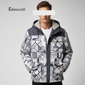 Chaqueta de invierno con aislamiento pesado para hombre con capucha duradera, prendas de vestir exteriores cómodas y cálidas para clima frío, bolsillos para capas - Product Image 3