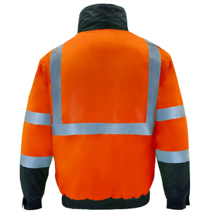 Veste de sécurité haute visibilité vente chaude pour hommes 100% Polyester Logo personnalisé usine de vêtements de sécurité réfléchissants - Product Image 4